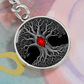 Tree of Life Keychain - Red Birthstone Design