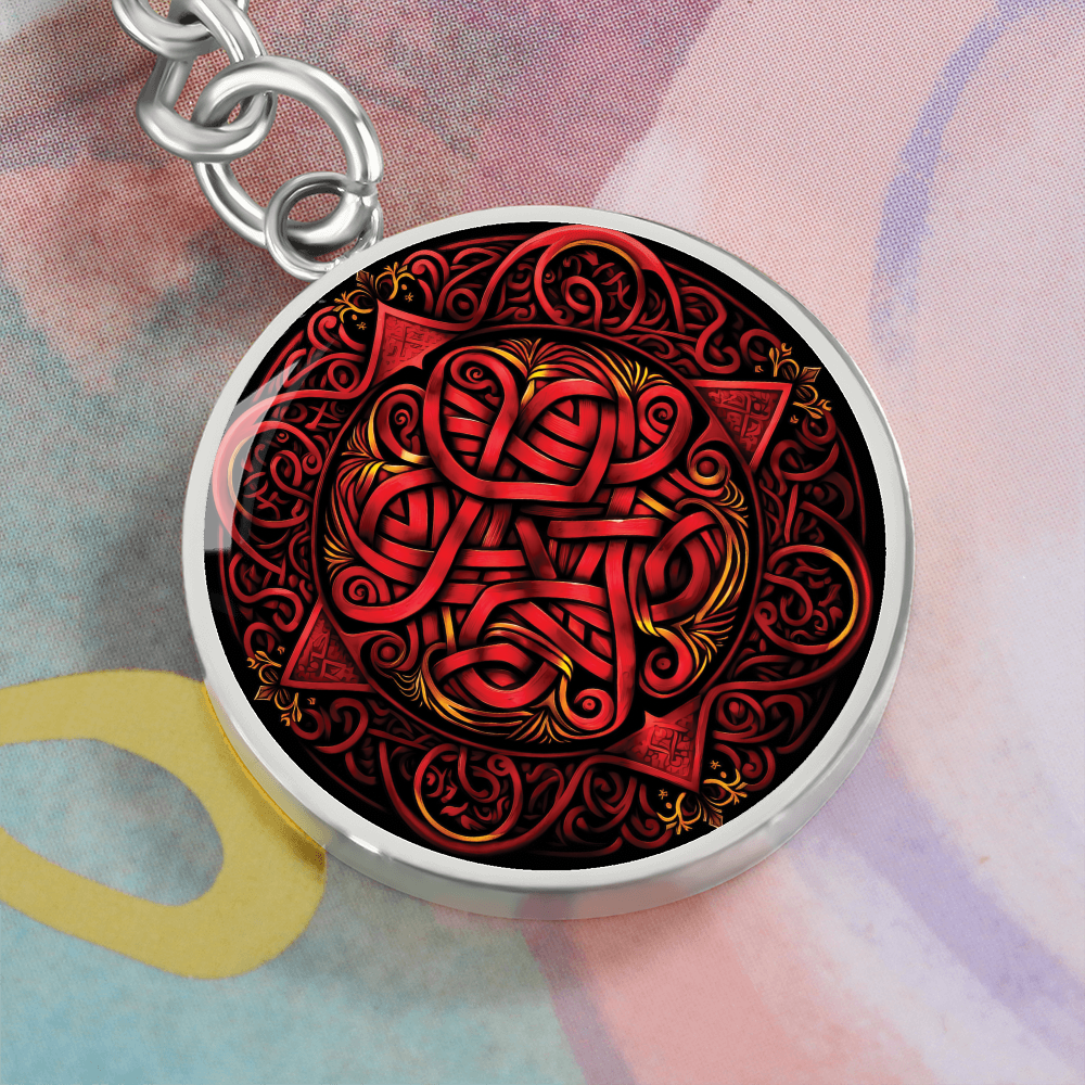 Red Celtic Knot Keychain - Romantic Pendant Jewelry