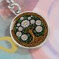 Celtic Tree of Life Pendant Keychain - Water Lily July Birth Flower Jewelry