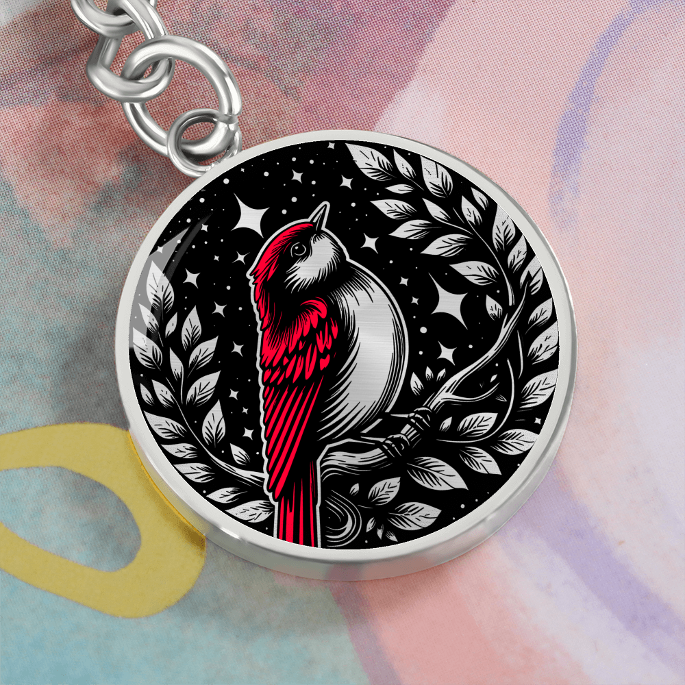 Red Bird Keychain - Wildlife Pendant Jewelry