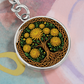 Celtic Tree of Life Pendant Keychain - Chrysanthemum November Birth Flower Jewelry