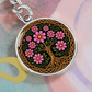 Celtic Tree of Life Pendant Keychain - Cosmos October Birth Flower Jewelry