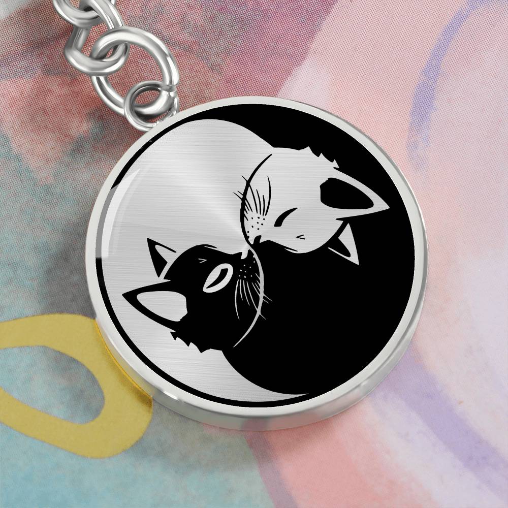 Cat Yin Yang Keychain