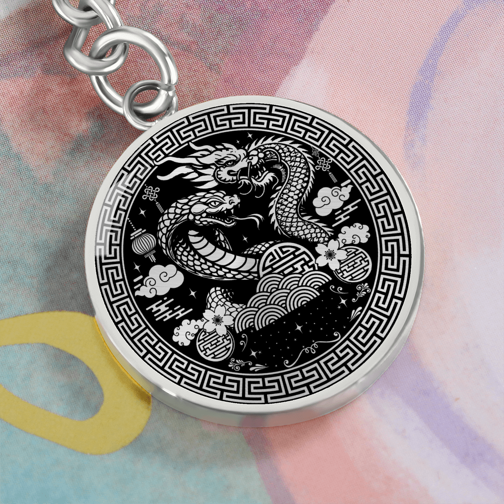 Dragon & Snake Keychain - Couples Chinese Zodiac Animal Pendant Jewelry