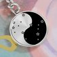 Gemini Yin Yang Pendant Keychain - Zodiac Constellation Jewelry