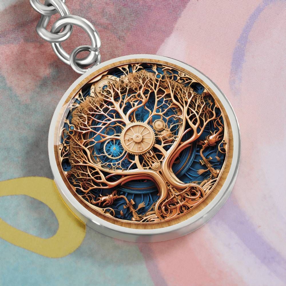 Steampunk Tree of Life Keychain