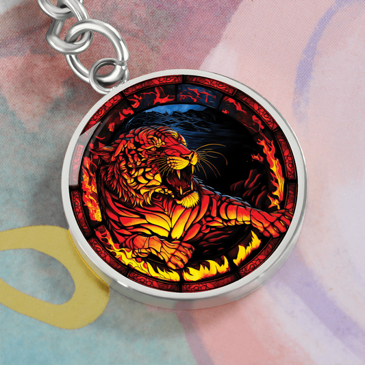 Fire Tiger Keychain