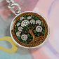 Celtic Tree of Life Pendant Keychain - Hawthorn May Birth Flower Jewelry