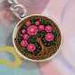 Celtic Tree of Life Pendant Keychain - Peony November Birth Flower Jewelry