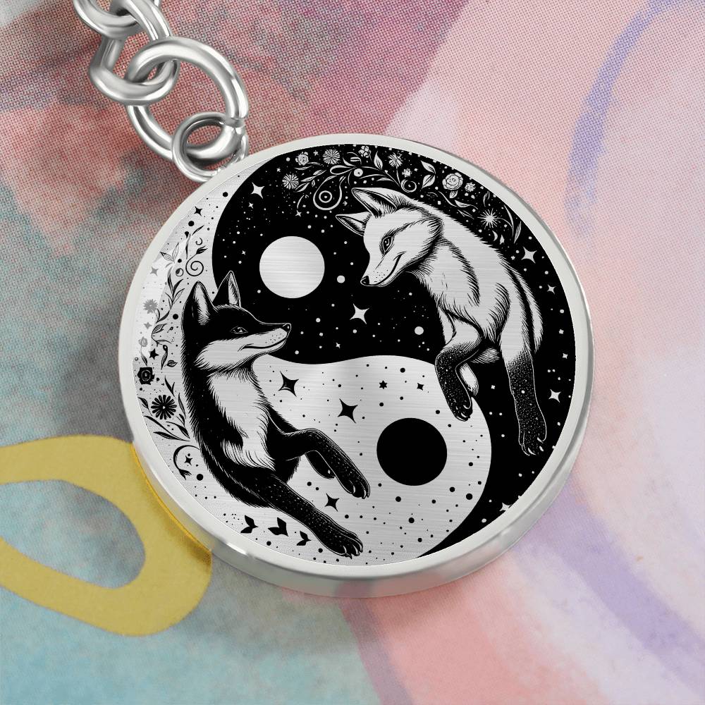 Yin Yang Fox Keychain