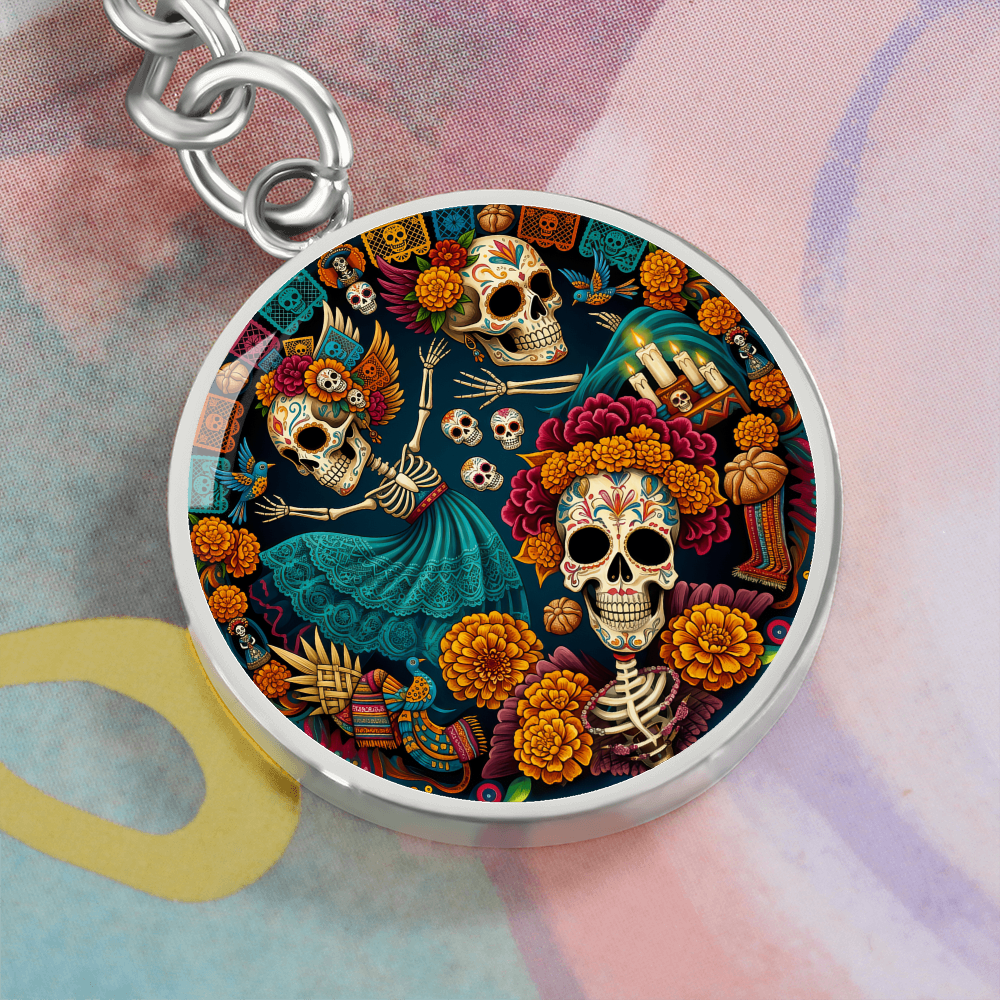 Day of the Dead Keychain - Día de los Muertos Pendant Jewelry