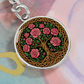 Celtic Tree of Life Pendant Keychain - Rose June Birth Flower Jewelry