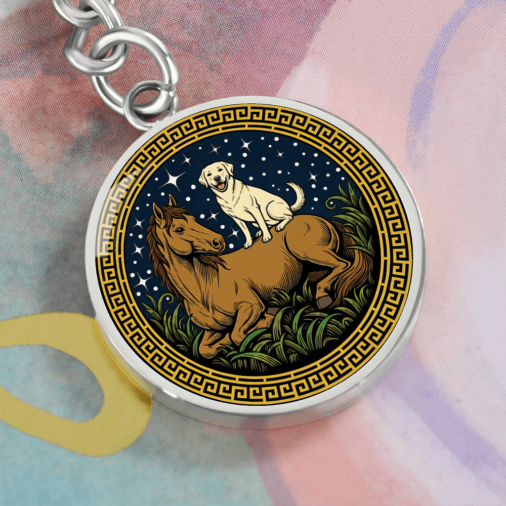 Dog and Horse Keychain - Couples Chinese Zodiac Animal Pendant Jewelry