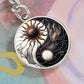 Sun and Moon Keychain, Personalized Celestial Jewelry, 18K Gold Yin and Yang Charm Pendant, Harmony & Unity Space Gift For Her or Him