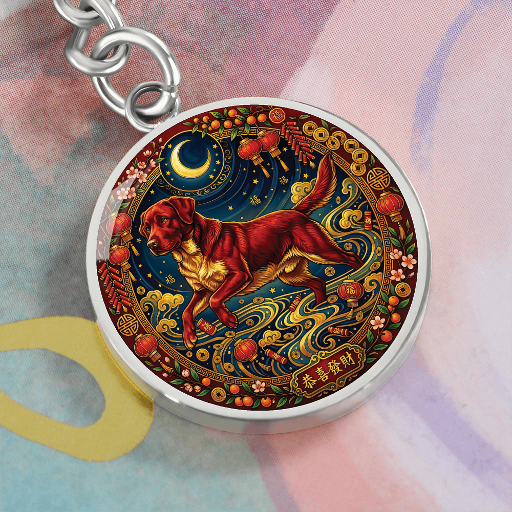 Year of The Dog Keychain - Chinese Zodiac Animal Charm Pendant Jewelry
