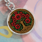 Celtic Tree of Life Pendant Keychain - Poppy August Birth Flower Jewelry