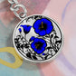 Blue Morning Glory Keychain