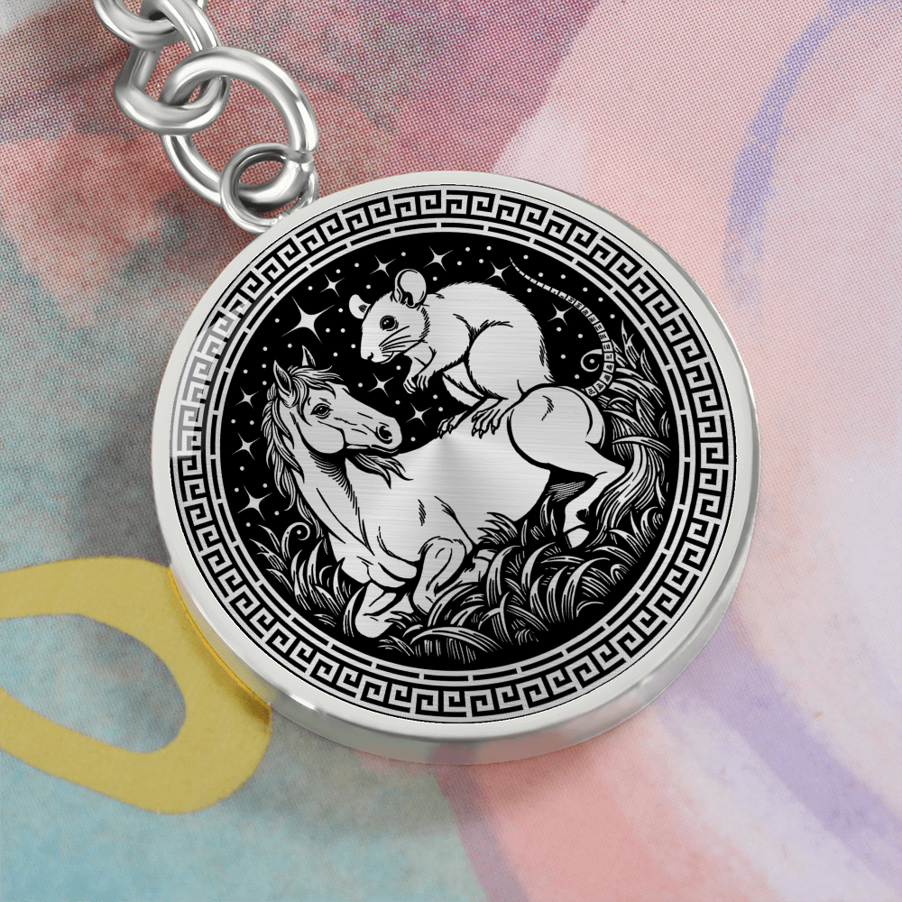 Rat and Horse Keychain - Couples Chinese Zodiac Animal Pendant Jewelry