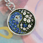 Morning Glory Yin Yang Keychain - September Birth Month Flower Pendant Jewelry