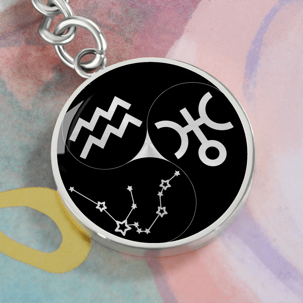 Aquarius Keychain - Yin Yang Pendant Jewelry