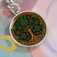 Celtic Tree of Life Pendant Keychain - Holly December Birth Flower Jewelry