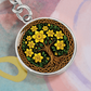 Celtic Tree of Life Pendant Keychain - Daffodil March Birth Flower Jewelry