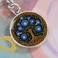 Celtic Tree of Life Pendant Keychain - Morning Glory September Birth Flower Jewelry