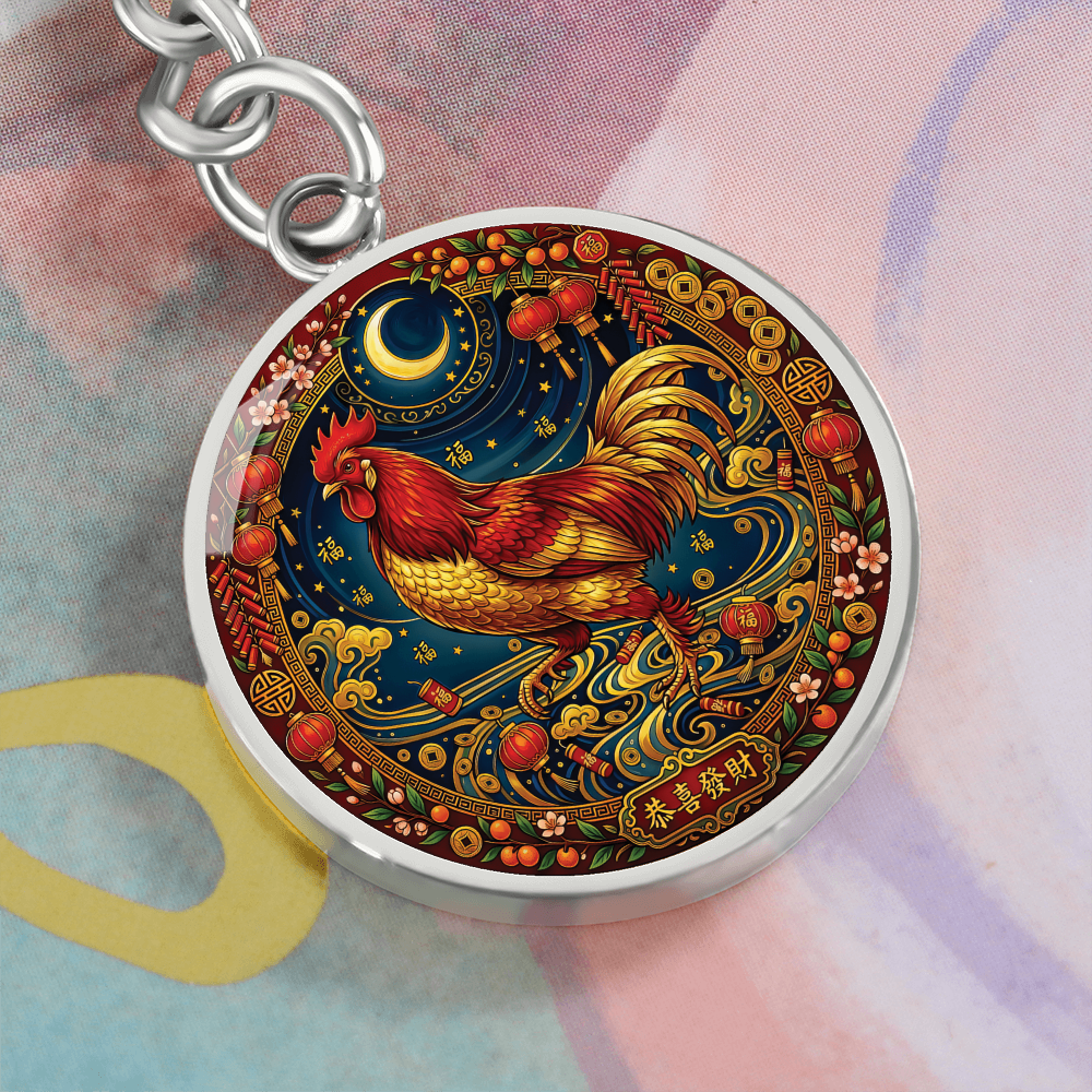 Year of The Rooster Keychain - Chinese Zodiac Animal Charm Pendant Jewelry