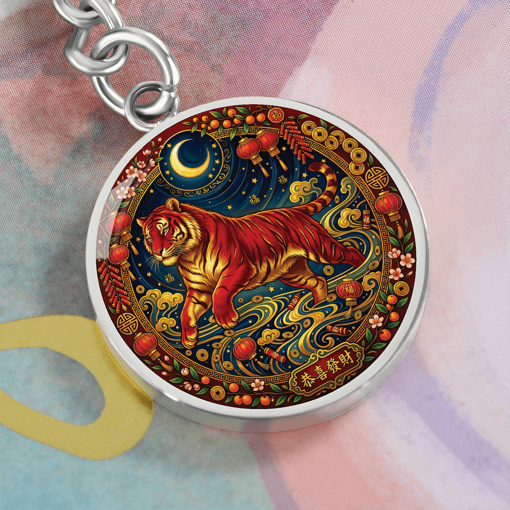 Year of The Tiger Keychain - Chinese Zodiac Animal Charm Pendant Jewelry