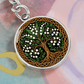 Celtic Tree of Life Pendant Keychain - Lily of the Valley May Birth Flower Jewelry