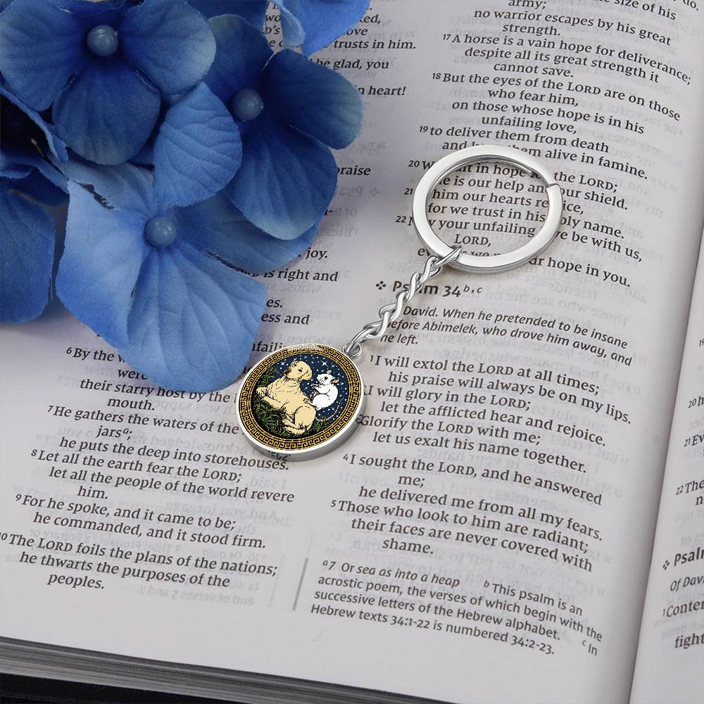 Dog and Rat Keychain - Couples Chinese Zodiac Animal Pendant Jewelry