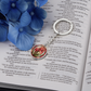 Gladiolus Keychain - August Birth Flower Pendant