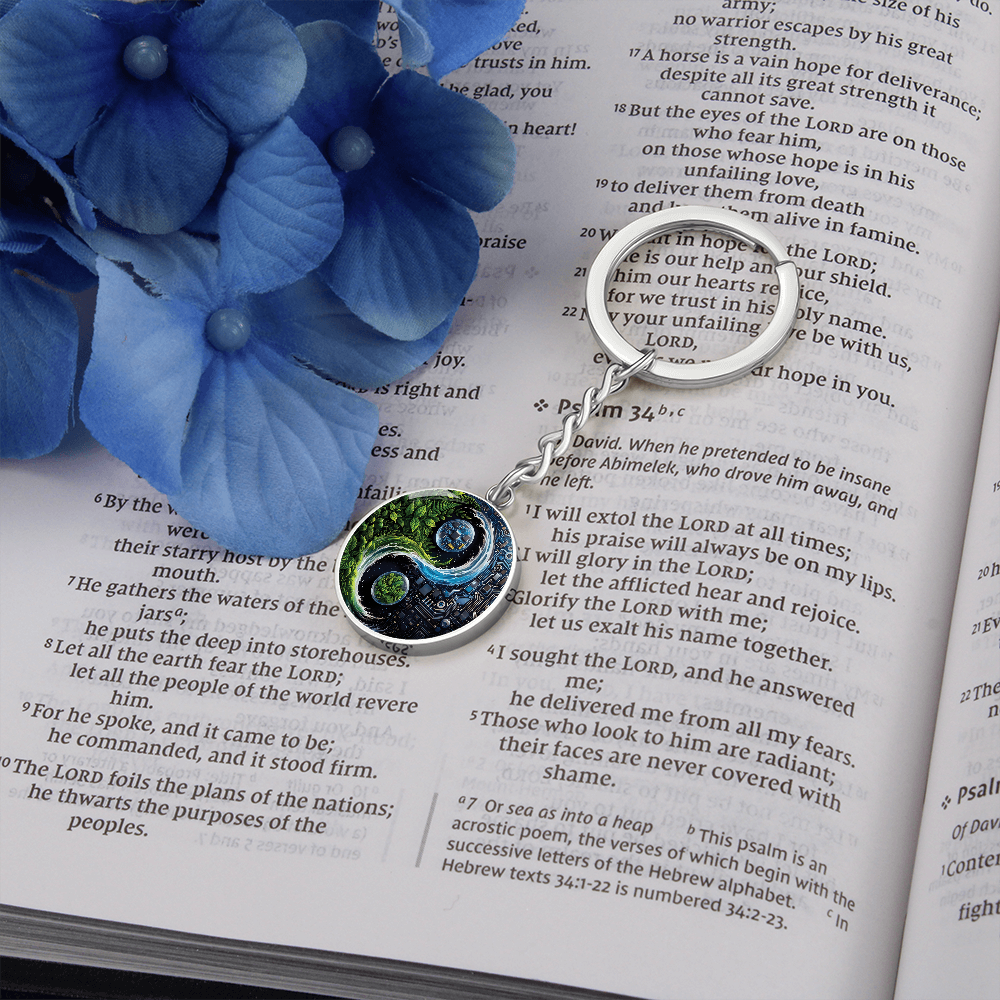 Nature & Circuit Yin Yang Pendant Keychain