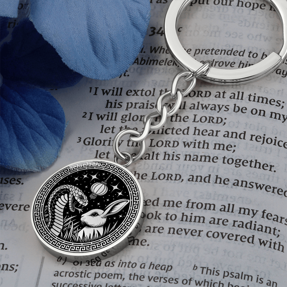 Snake & Rabbit Keychain - Couples Chinese Zodiac Pendant Jewelry