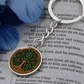 Celtic Tree of Life Pendant Keychain - Holly December Birth Flower Jewelry