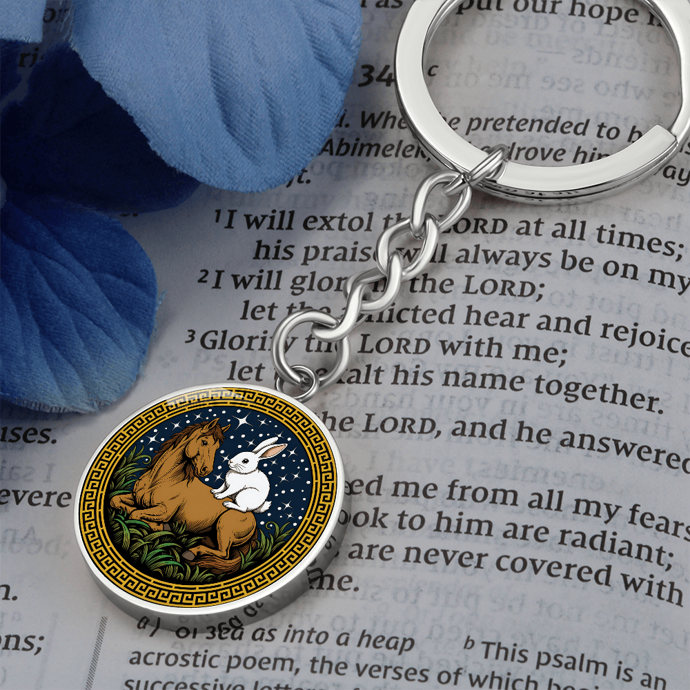 Rabbit and Horse Keychain - Couples Chinese Zodiac Animal Pendant Jewelry