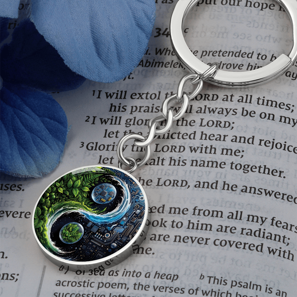 Nature & Circuit Yin Yang Pendant Keychain