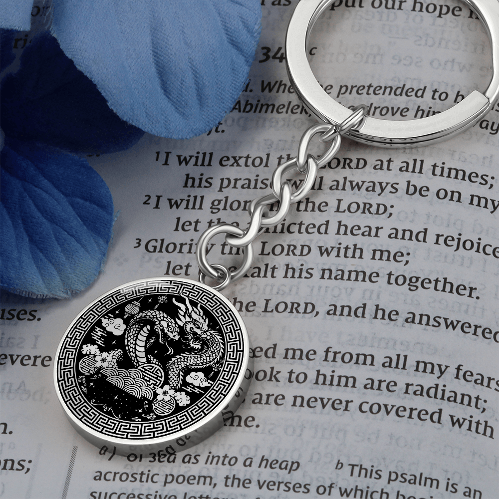Dragon & Snake Keychain - Couples Chinese Zodiac Animal Pendant Jewelry