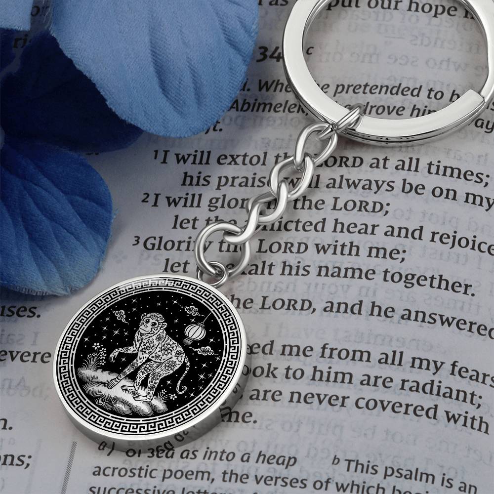 Monkey Keychain Chinese Zodiac Animal Pendant Jewelry