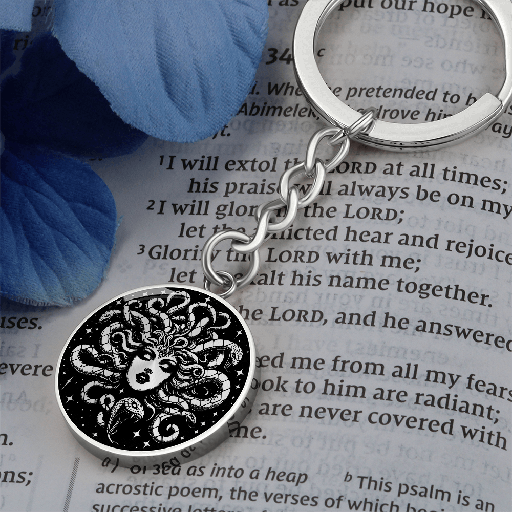Medusa Pendant Keychain – Stainless Steel or 18K Gold