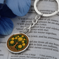 Celtic Tree of Life Pendant Keychain - Chrysanthemum November Birth Flower Jewelry