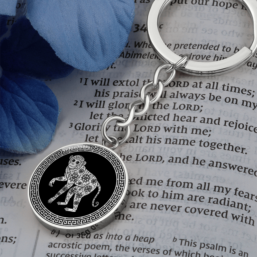 Monkey Keychain Chinese Zodiac Animal Pendant Jewelry