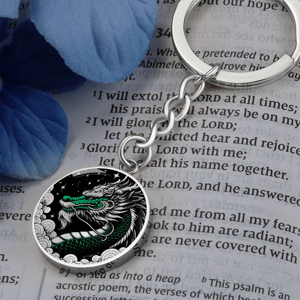 Dragon Keychain, Jade Dragon Personalized Keychain, Green Dragon Pendant Keychain, Dragon Jewelry Gift For Her or Him, Dragon Keychain Charm