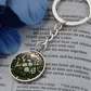 White Hawthorn Keychain - May Birth Flower Pendant Jewelry