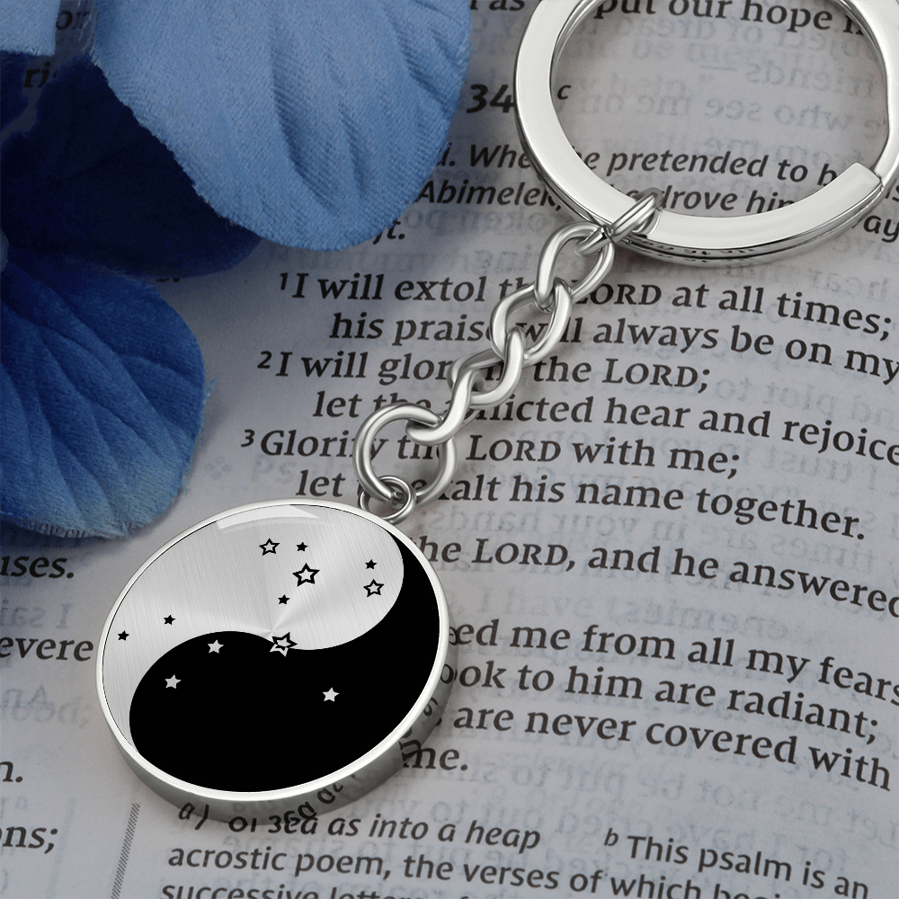 Sagittarius Keychain, Zodiac Yin Yang Jewelry