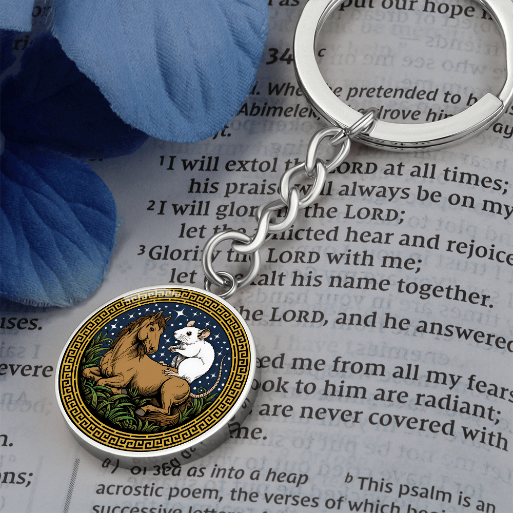 Rat and Horse Keychain - Couples Chinese Zodiac Animal Pendant Jewelry