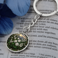 White Rose Keychain - June Birth Flower Pendant Jewelry