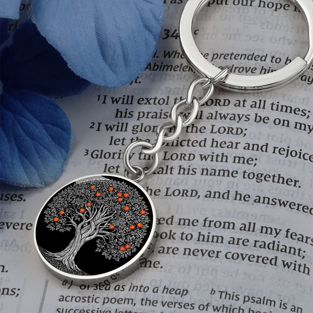 Orange Tree Keychain - Symbolic Charm Pendant Jewelry