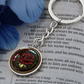 Red Rose Keychain - June Birth Flower Pendant Jewelry