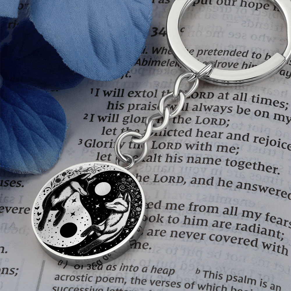 Fox Yin Yang Pendant Keychain